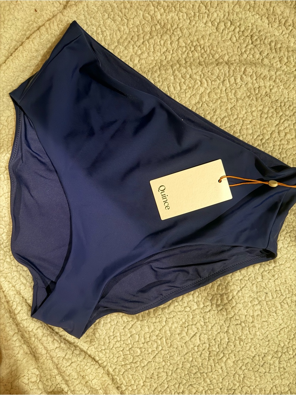 Quince Women's High-Rise Swim Bottom in Navy Blue
